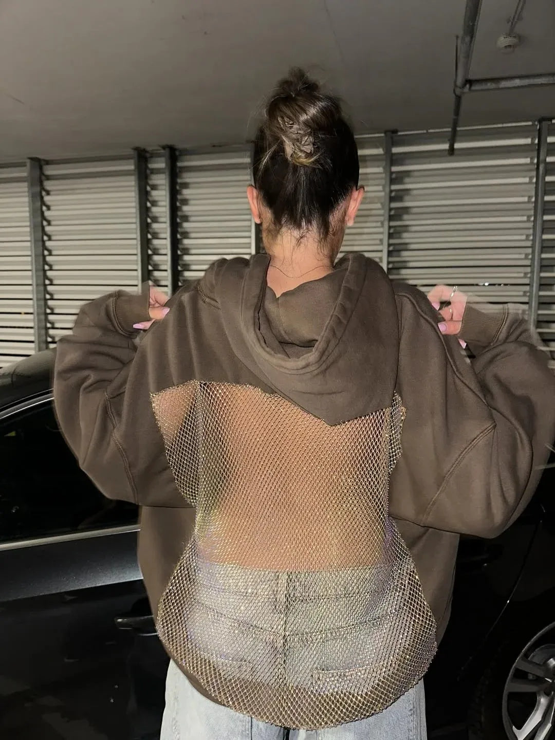 Women's Hoodie | Oversized with Decorative Application on the Back