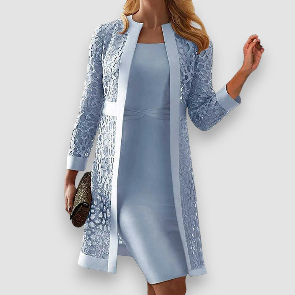 Ellaine | Timeless Outfit Set with Cardigan & Dress