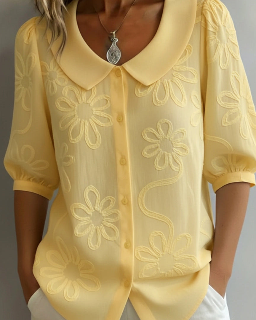 Aurélie™ — Lightweight Floral Blouse Natural Elegance
