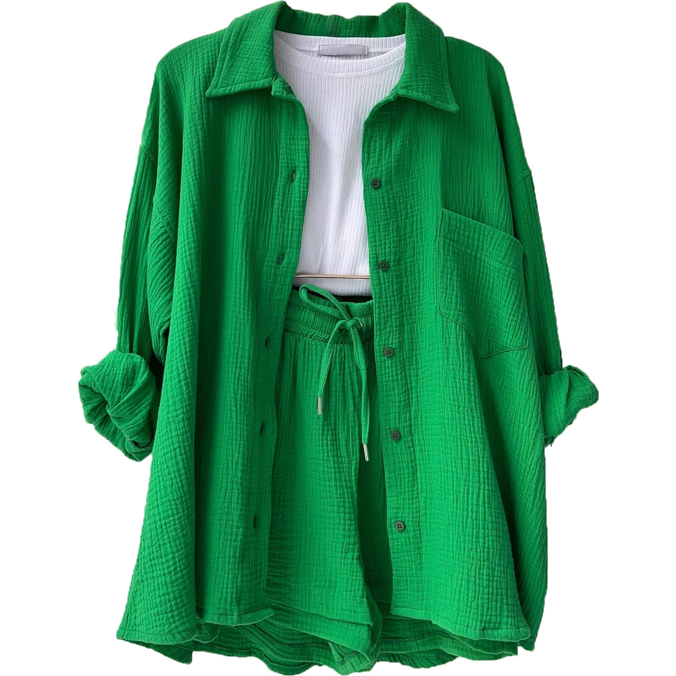 Women's complete set: shirt and shorts with a loose fit