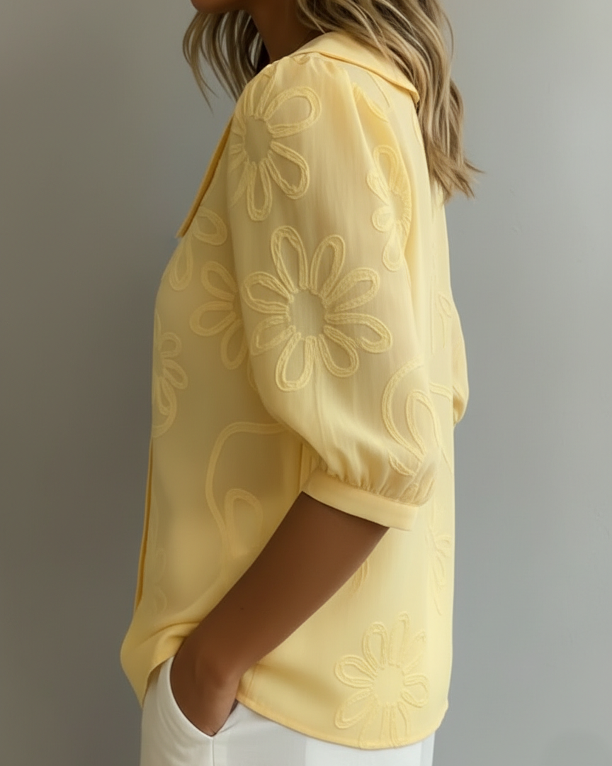 Aurélie™ — Lightweight Floral Blouse Natural Elegance