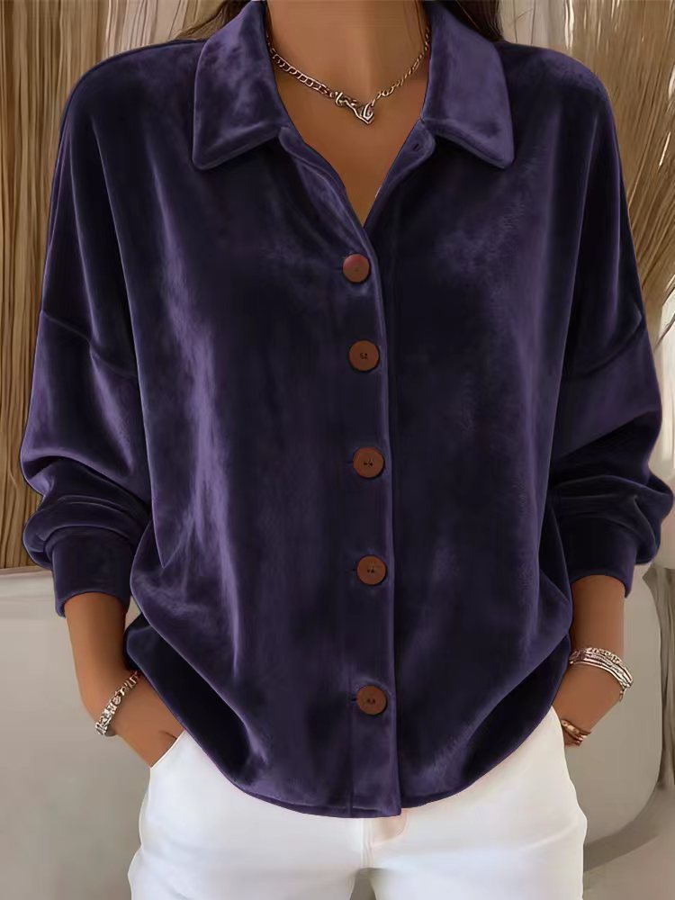 Women's Oversized Shirt with Buttons and Long Sleeves