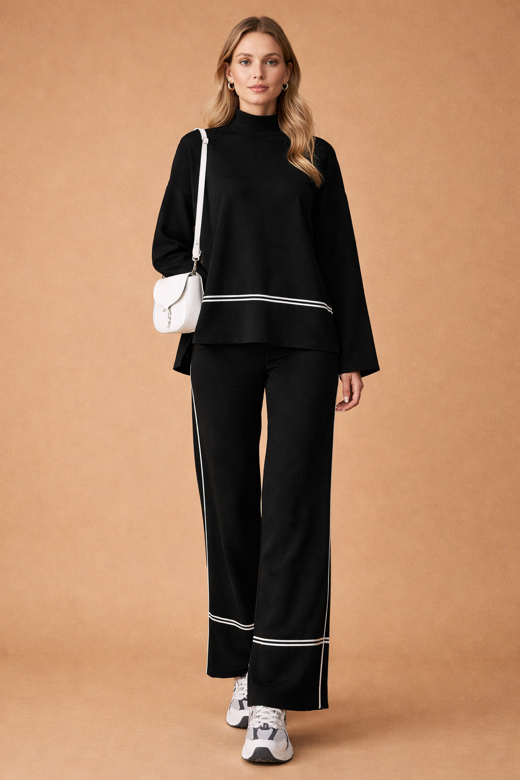 Elegant Women's Set | with Wide Pants and Sweatshirt