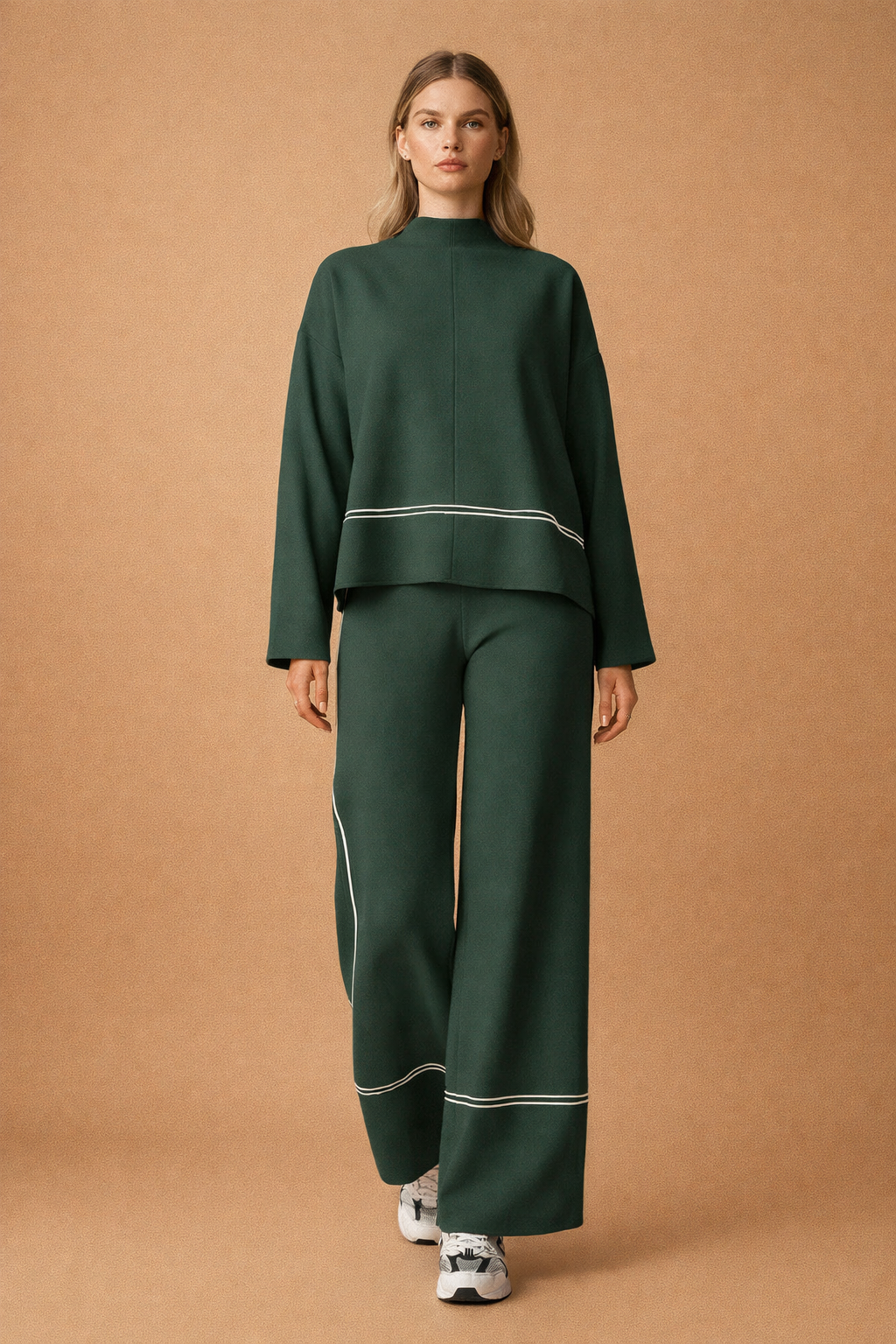 Elegant Women's Set | with Wide Pants and Sweatshirt