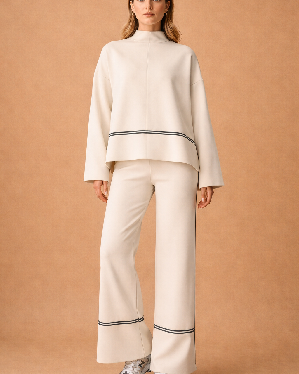 Elegant Women's Set | with Wide Pants and Sweatshirt