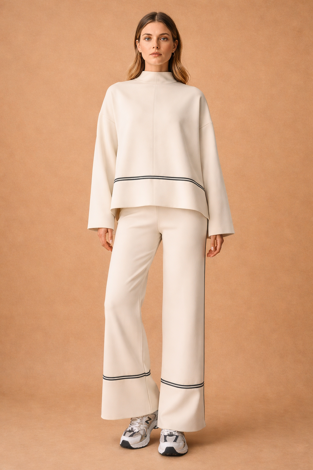 Elegant Women's Set | with Wide Pants and Sweatshirt