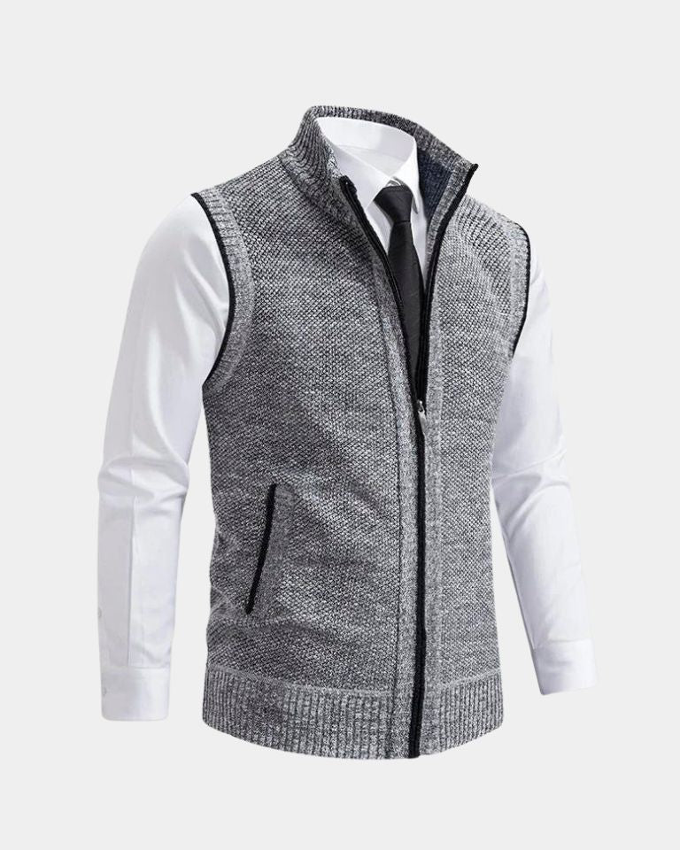 Men's Sweaters | Zip-Up Sweater Vest with Collar