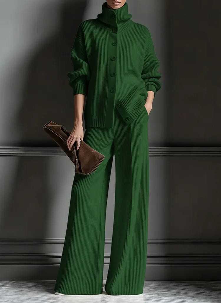 Women's Cozy Cardigans and Pants - Two-Piece Set