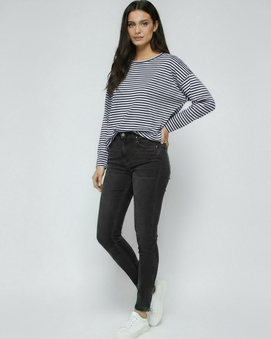 Women's Striped Blouse | Loose Cotton Long Sleeve Blouse