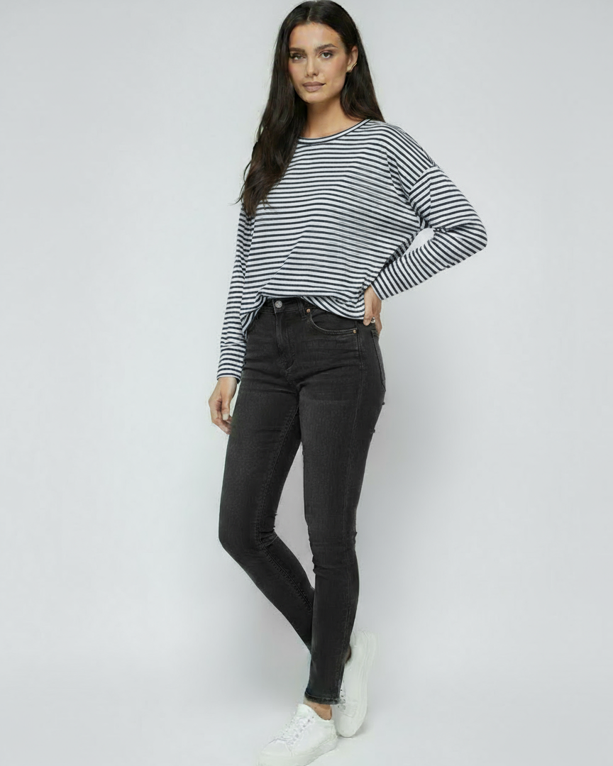 Women's Striped Blouse | Loose Cotton Long Sleeve Blouse