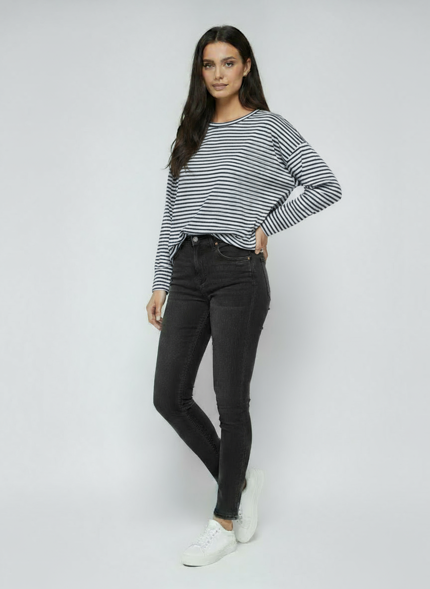 Women's Striped Blouse | Loose Cotton Long Sleeve Blouse