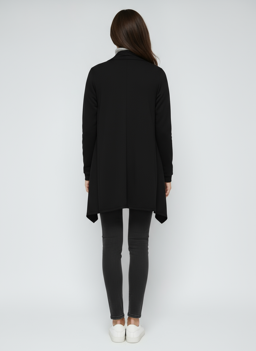 Women's Navy Cardigan | Lightweight Long Open-Front Sweater