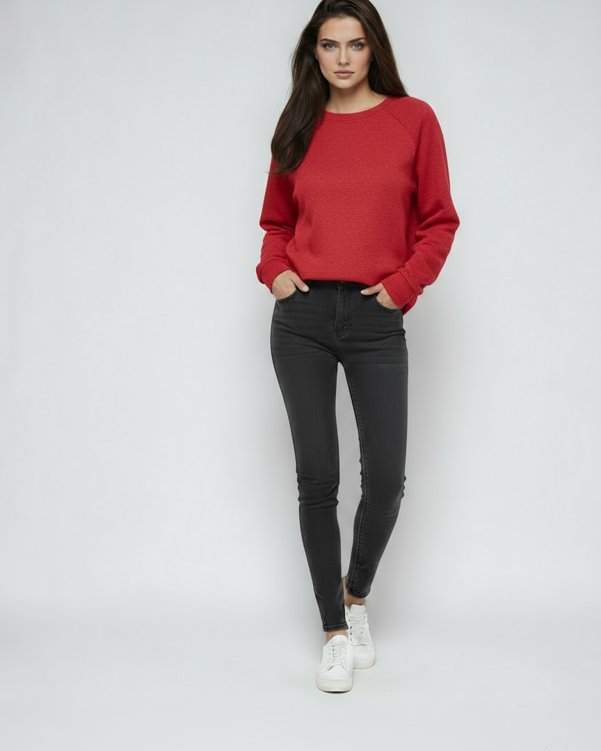 Women's Sweatshirt | Classic Sweater with Round Neck and Long Sleeves