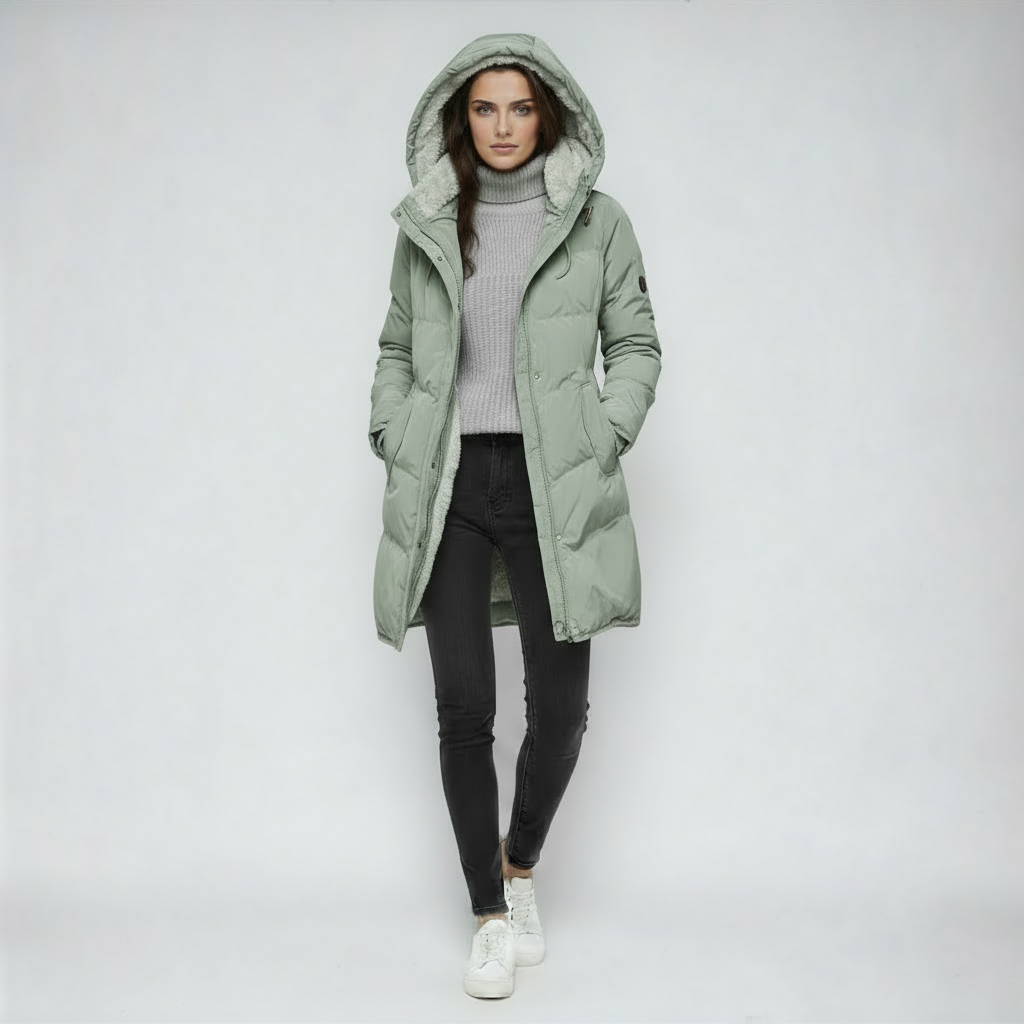 Women's Winter Jacket | Long Quilted Jacket with Hood