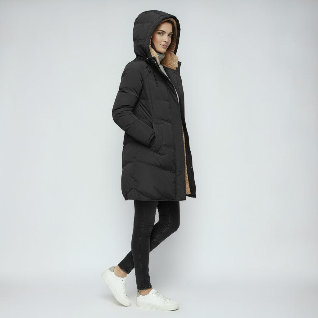 Women's Winter Jacket | Long Quilted Jacket with Hood
