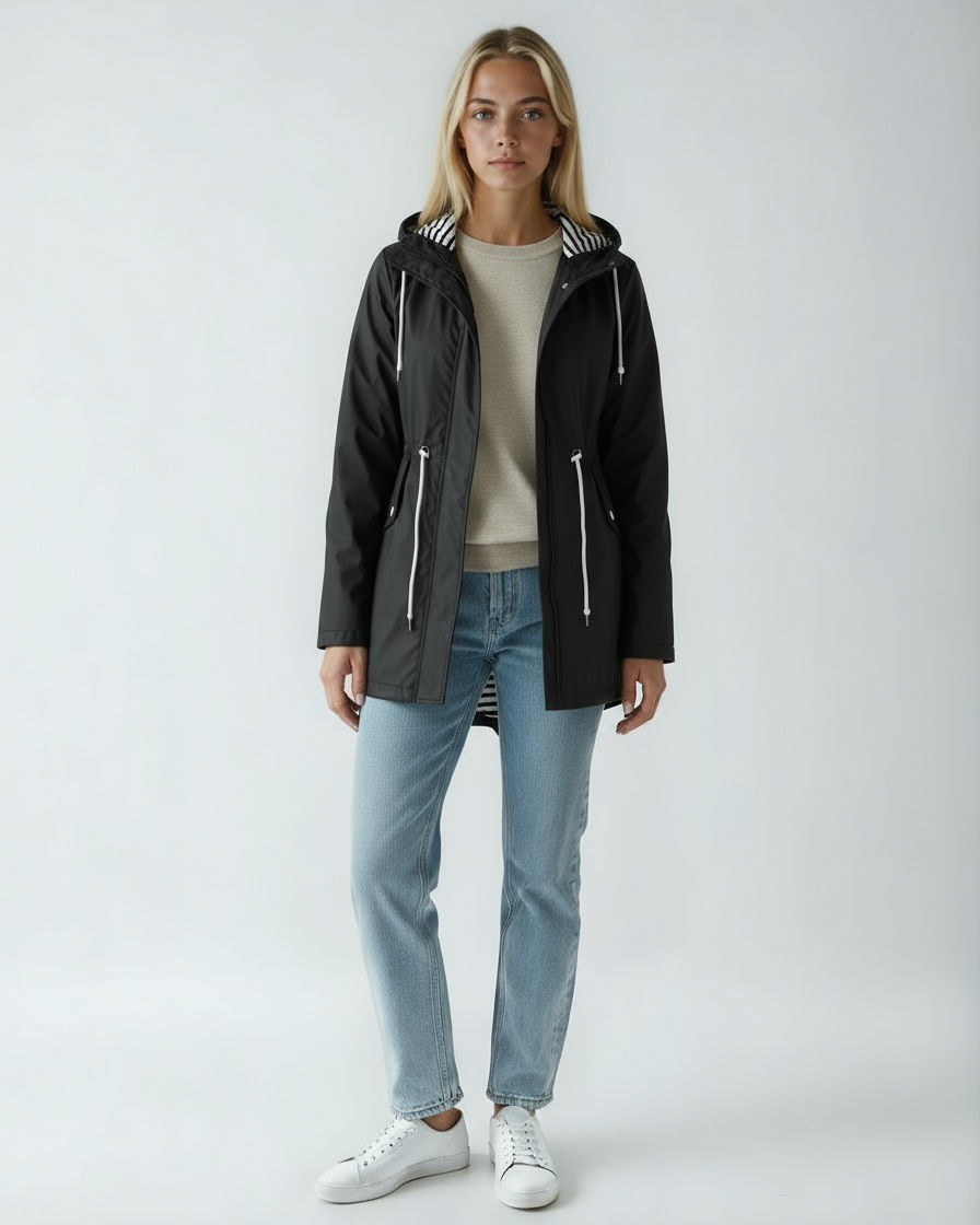 Women's Parka | Lightweight Rain Jacket with Hood and Drawstring