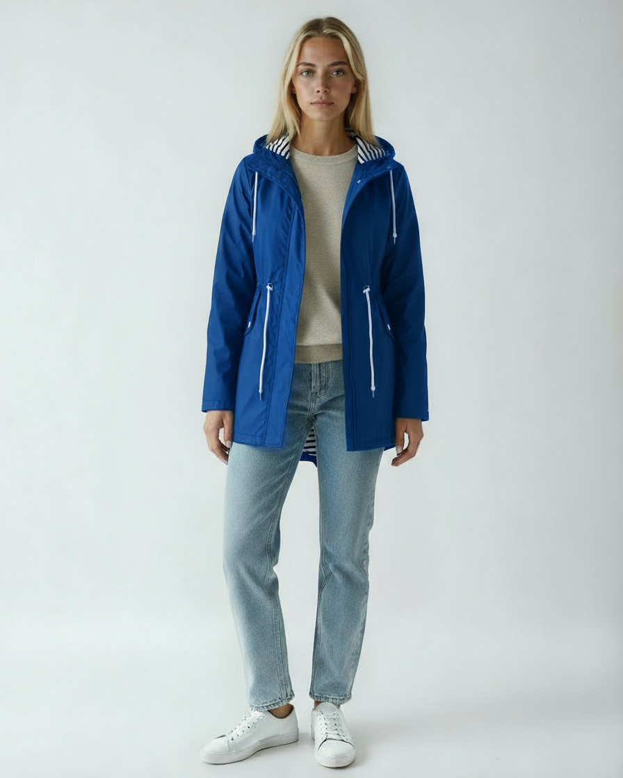 Women's Parka | Lightweight Rain Jacket with Hood and Drawstring