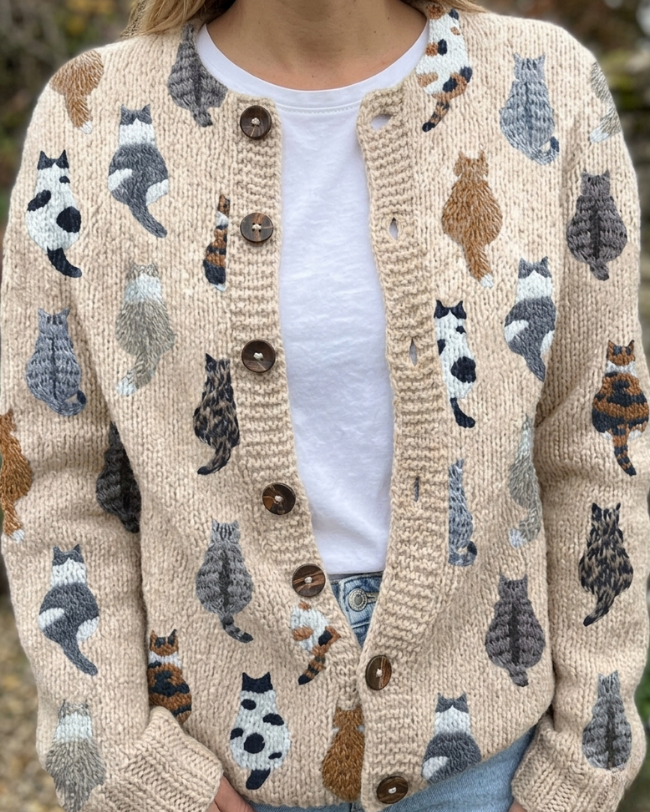 Bramley | The Cat Print Cardigan