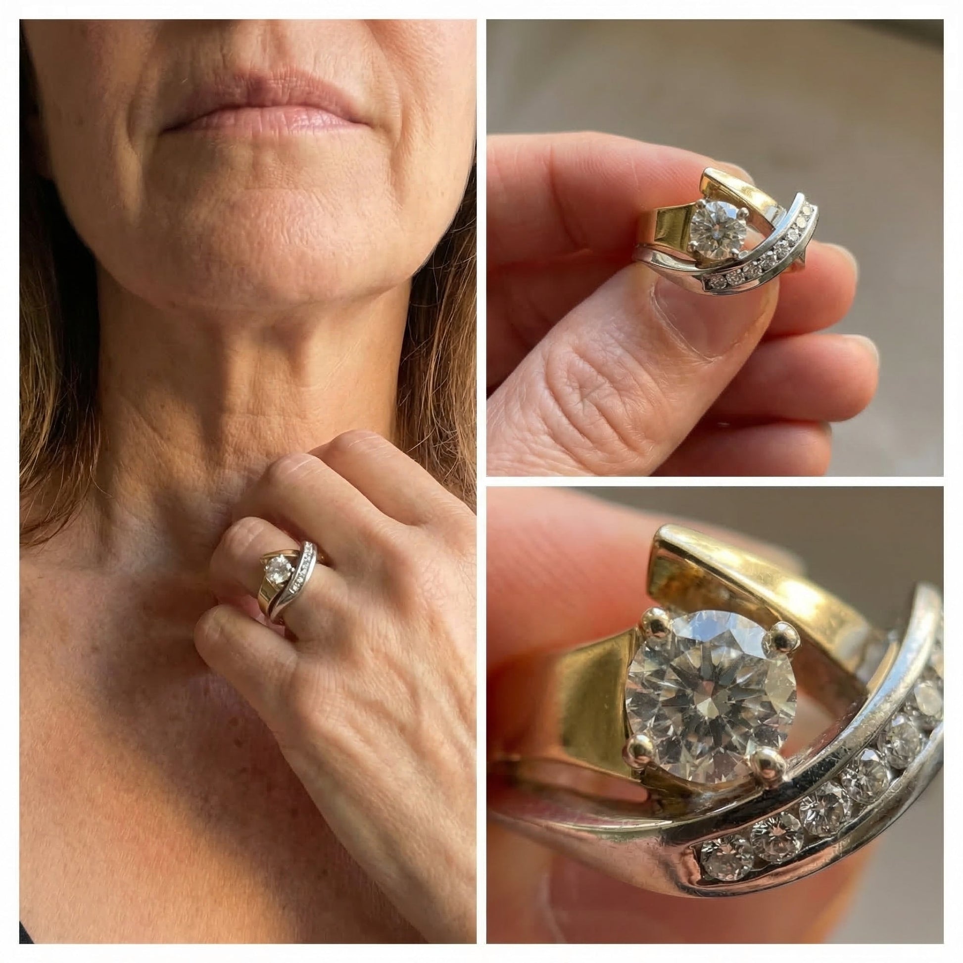 Marceline™ | Irregular Gold, Silver Zirconia Ring