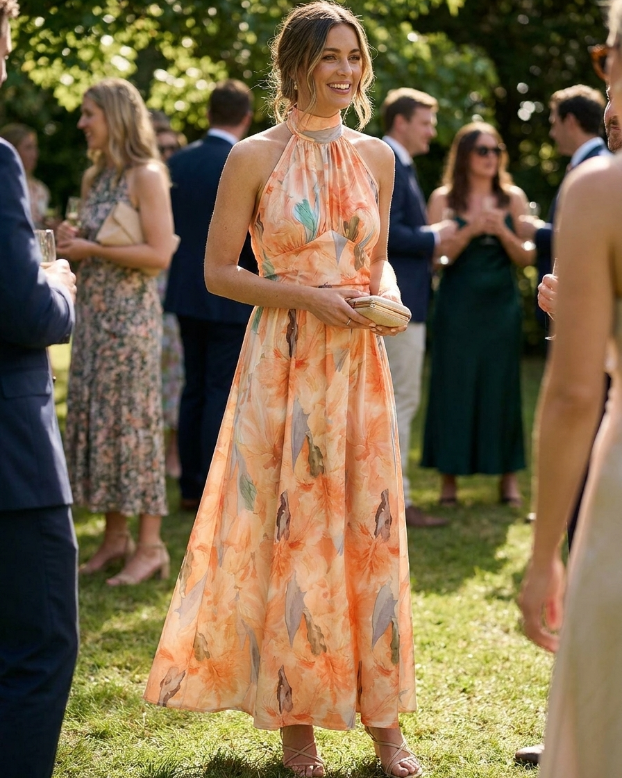 Halter™ - Maxi Dress with Print