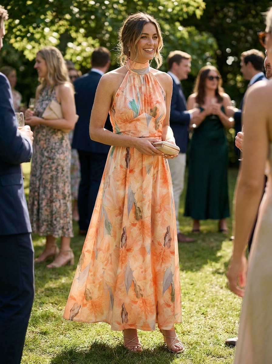 Halter™ - Maxi Dress with Print