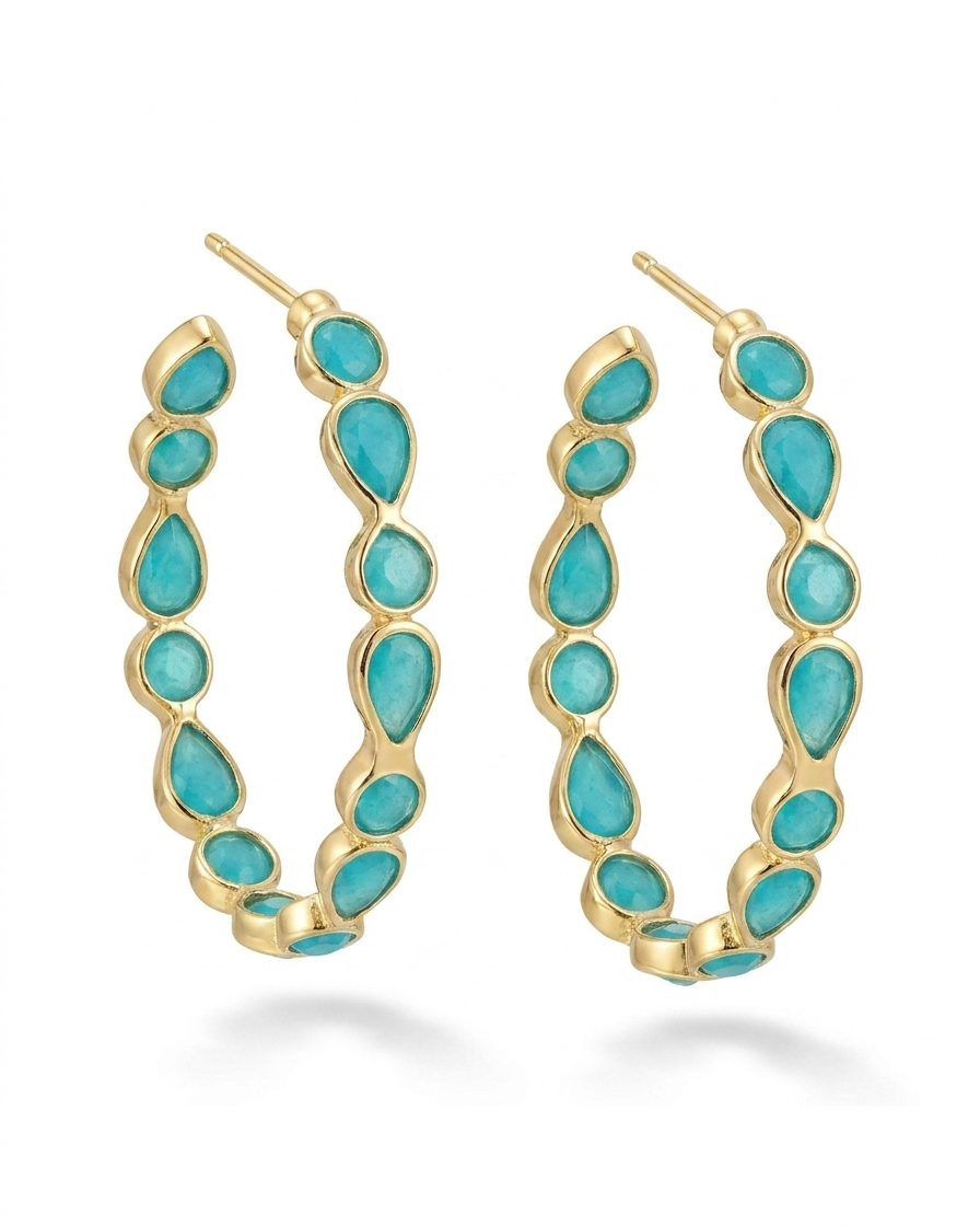 Elowen™ | Golden Circle Opal Earrings