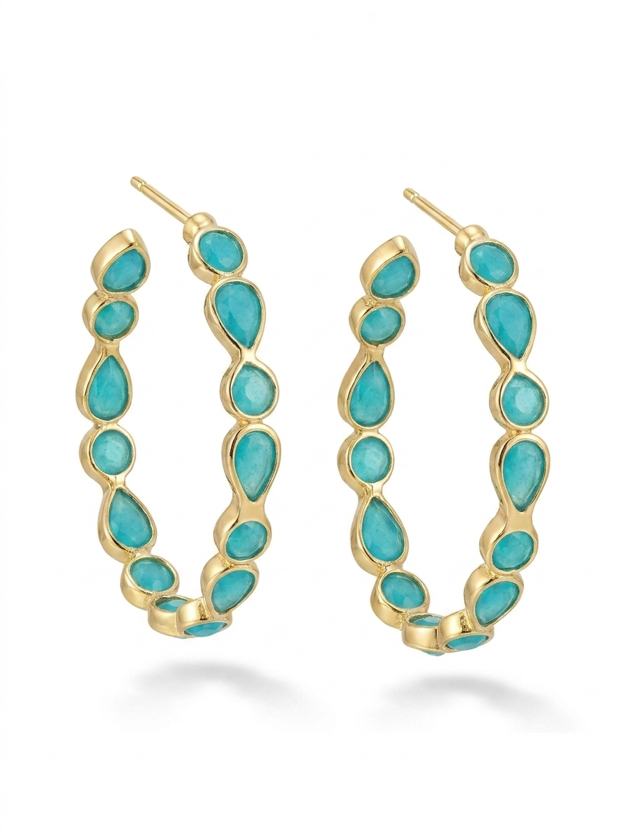 Elowen™ | Golden Circle Opal Earrings