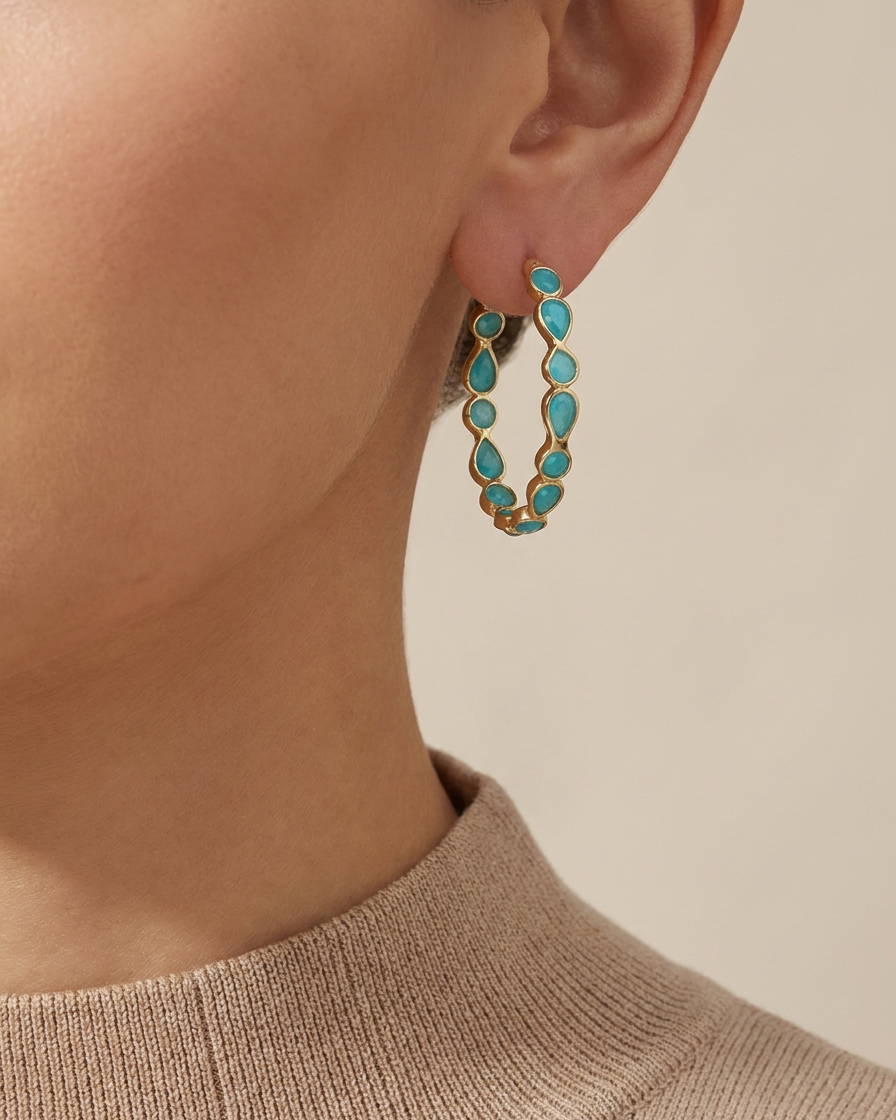 Elowen™ | Golden Circle Opal Earrings