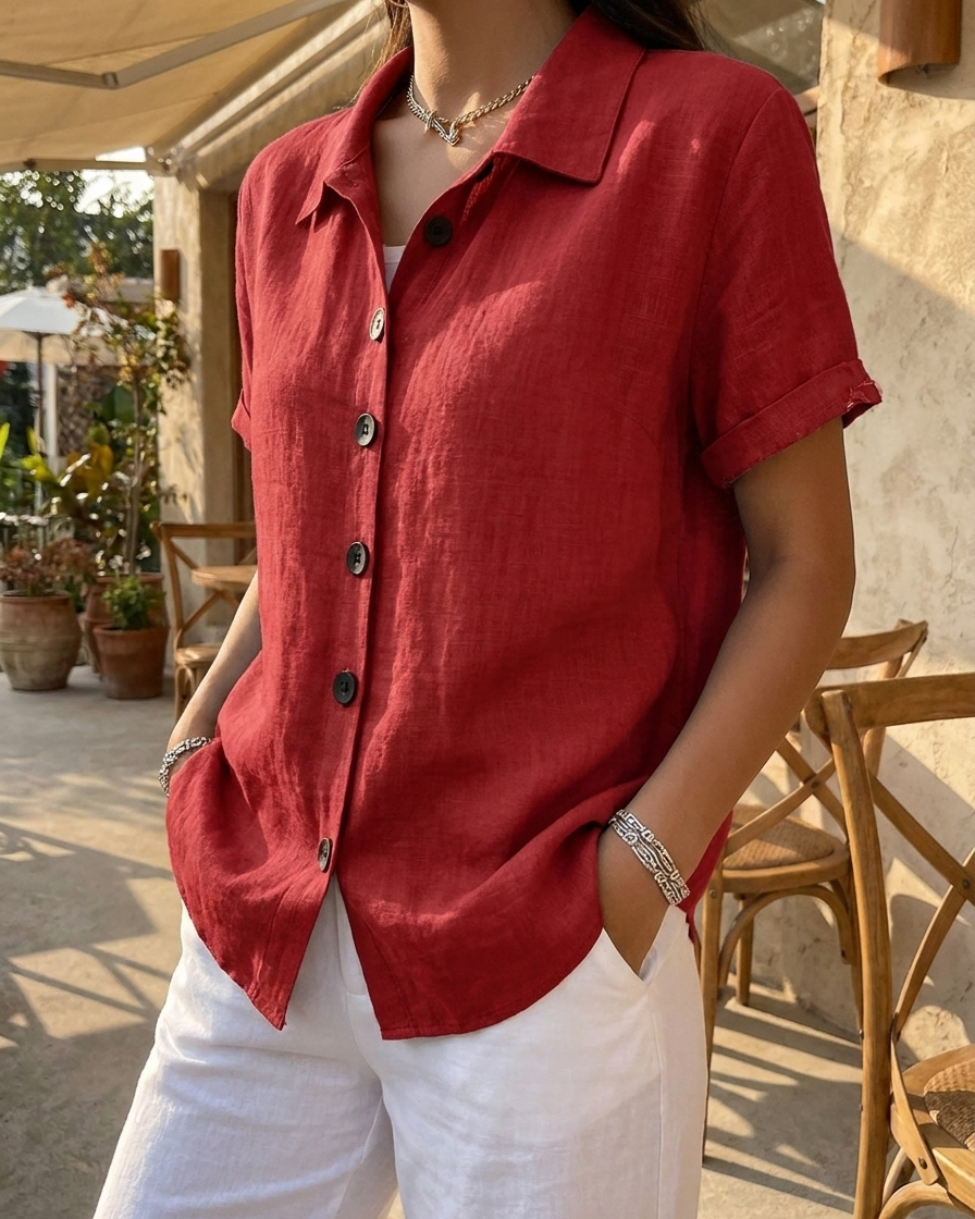 ZARA BUTTON FRONT BLOUSE