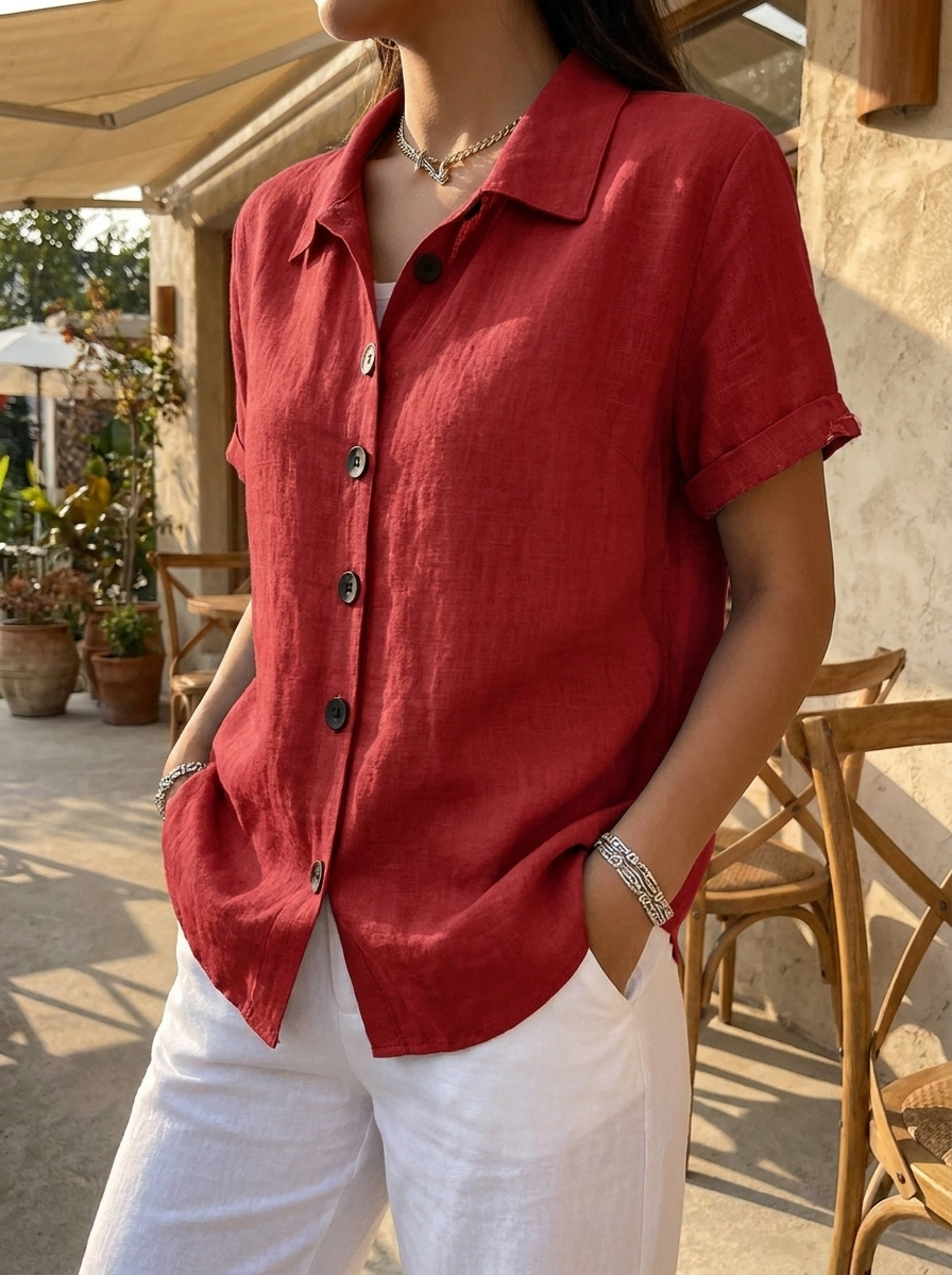 ZARA BUTTON FRONT BLOUSE