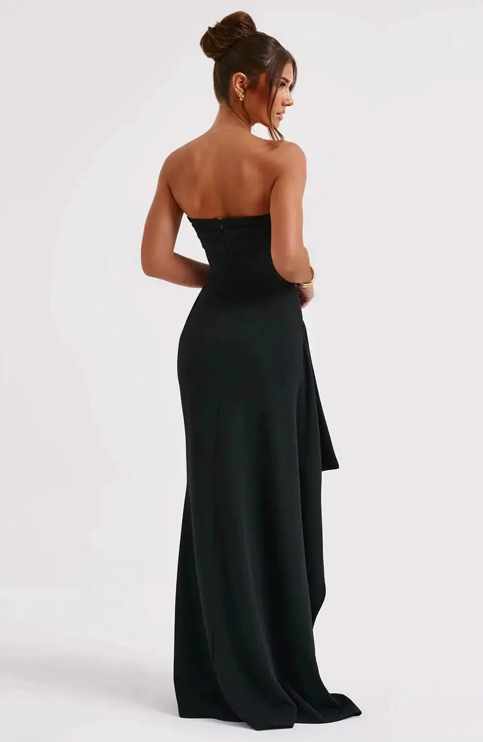 Women’s Elegant Strapless High-Slit Evening Dress