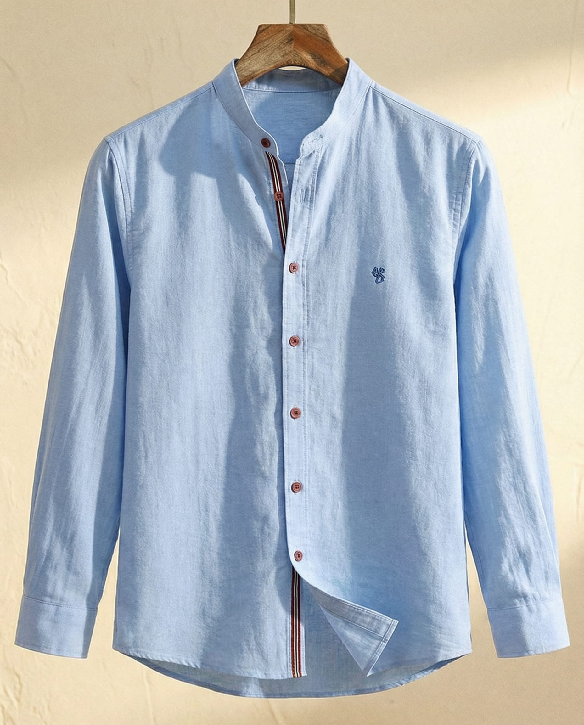 LAURENT MONACO | ELEGANT MAO COLLAR SHIRT FOR MEN