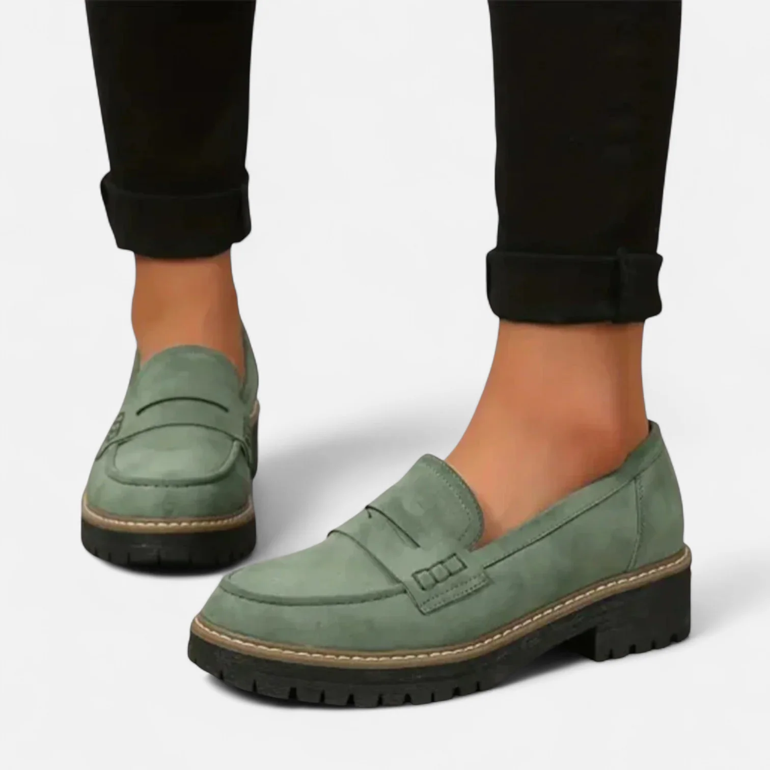 Women's loafers with a thick sole