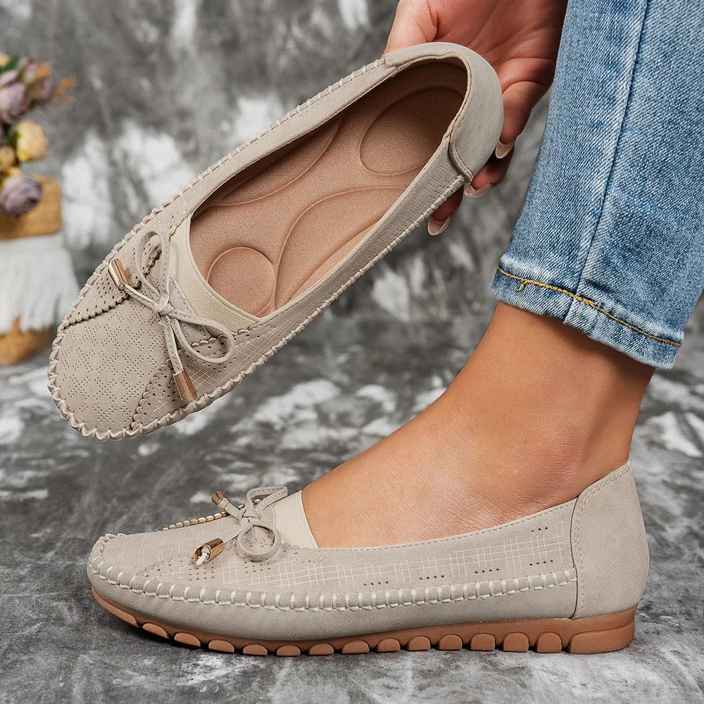 Qualina | Comfort Ballerinas Made of Leather with Stable Profile Sole