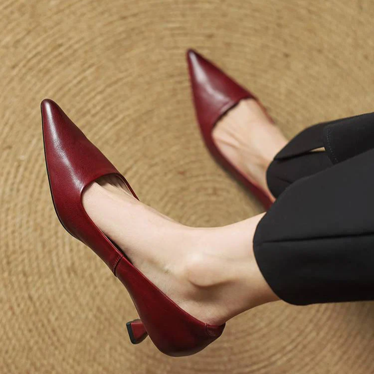 Afrila | Leather Pumps with Pointed Toe