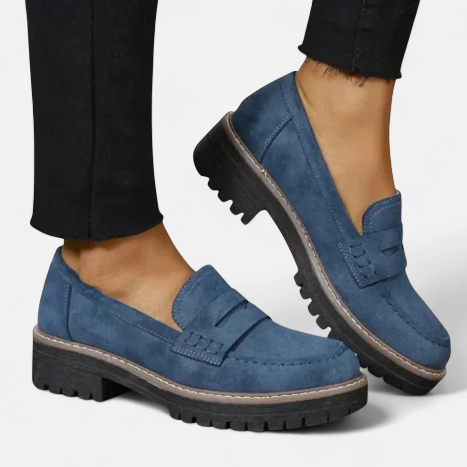 Women's loafers with a thick sole
