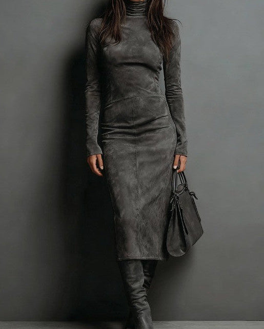 Sara ~ Suede Midi Dress