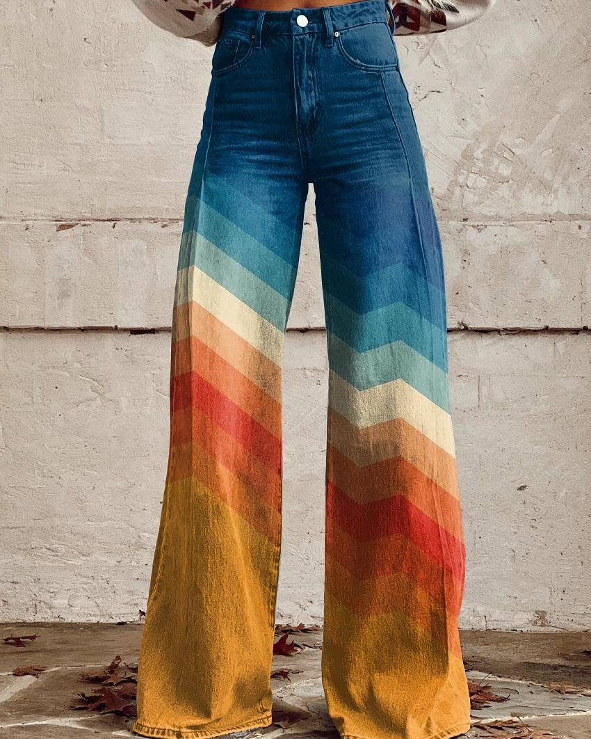 Léa - Elegant Retro Zigzag Pants