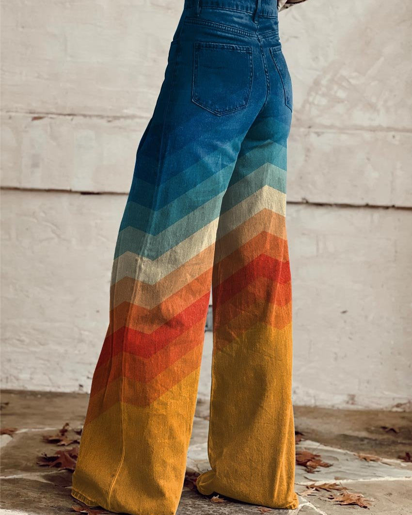 Léa - Elegant Retro Zigzag Pants