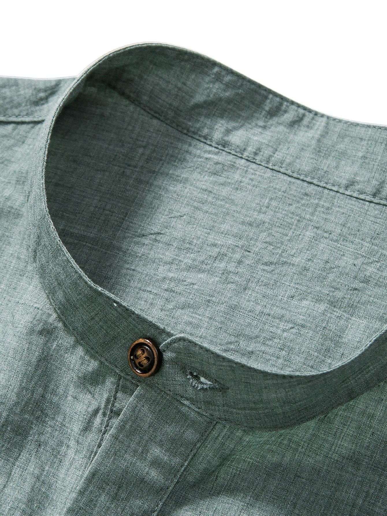 Men’s Linen-Look Set – Shirt & Straight Pants, Airy Fit