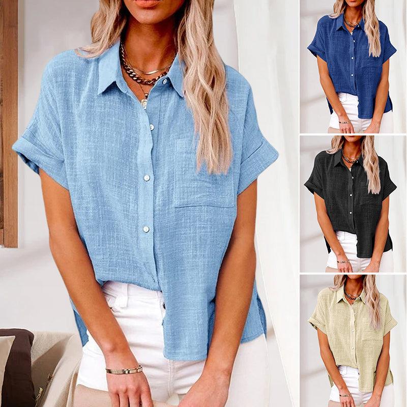 Women’s Casual Short-Sleeve Button-Up Shirt