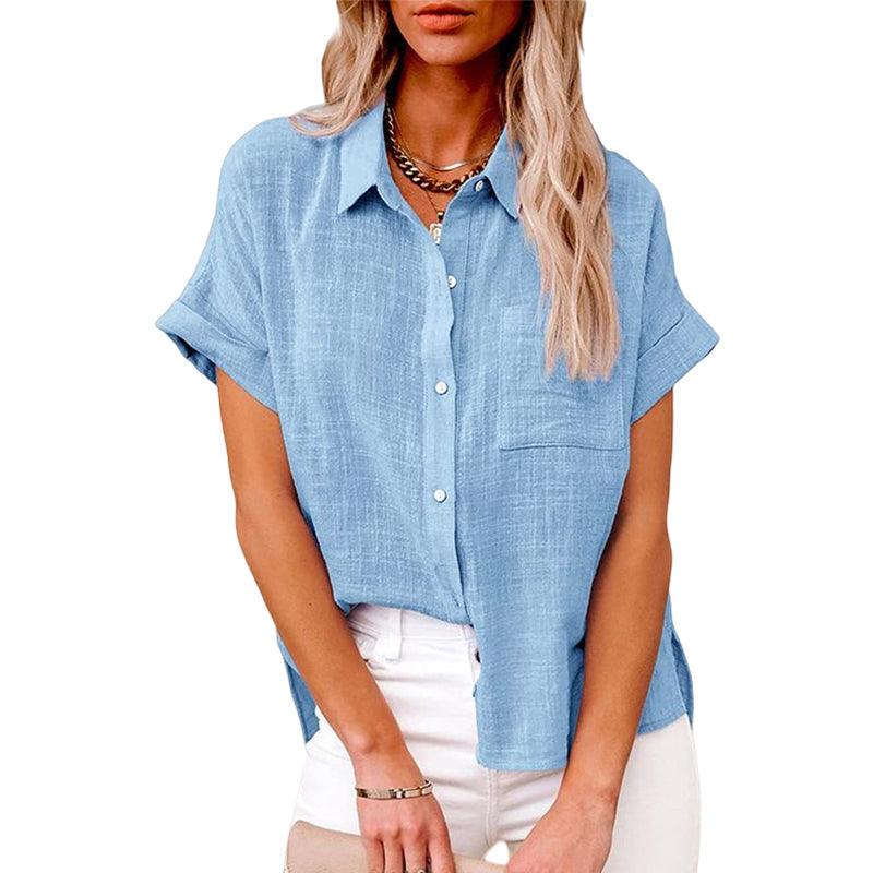 Women’s Casual Short-Sleeve Button-Up Shirt