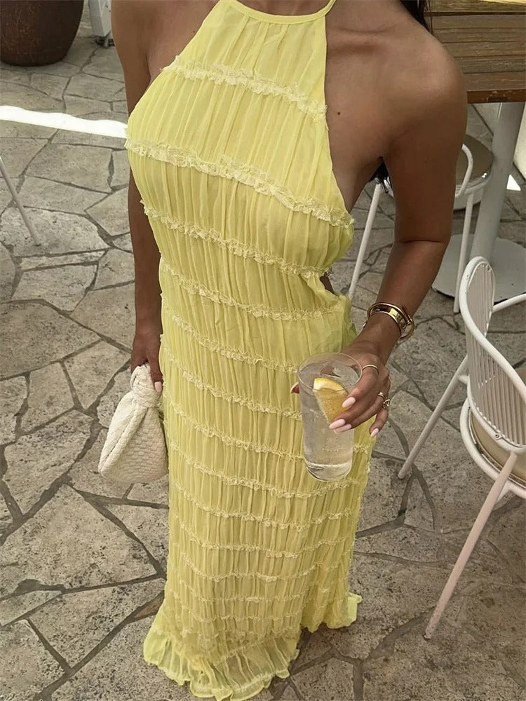 Women’s Elegant Halter Neck Maxi Dress