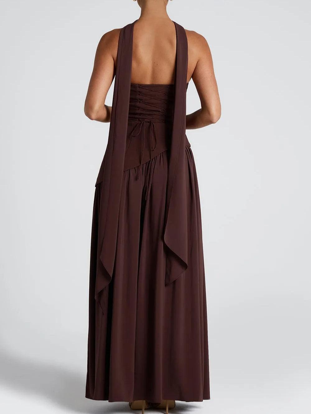 Amaris | Stylish Maxi Dress with Slit and Bow Detail