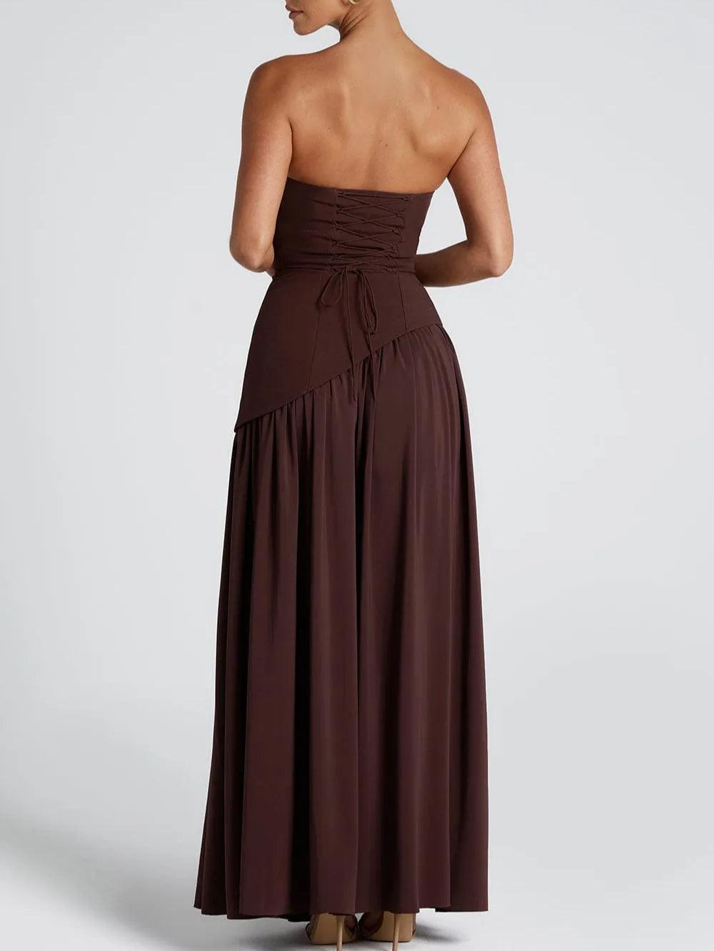 Amaris | Stylish Maxi Dress with Slit and Bow Detail