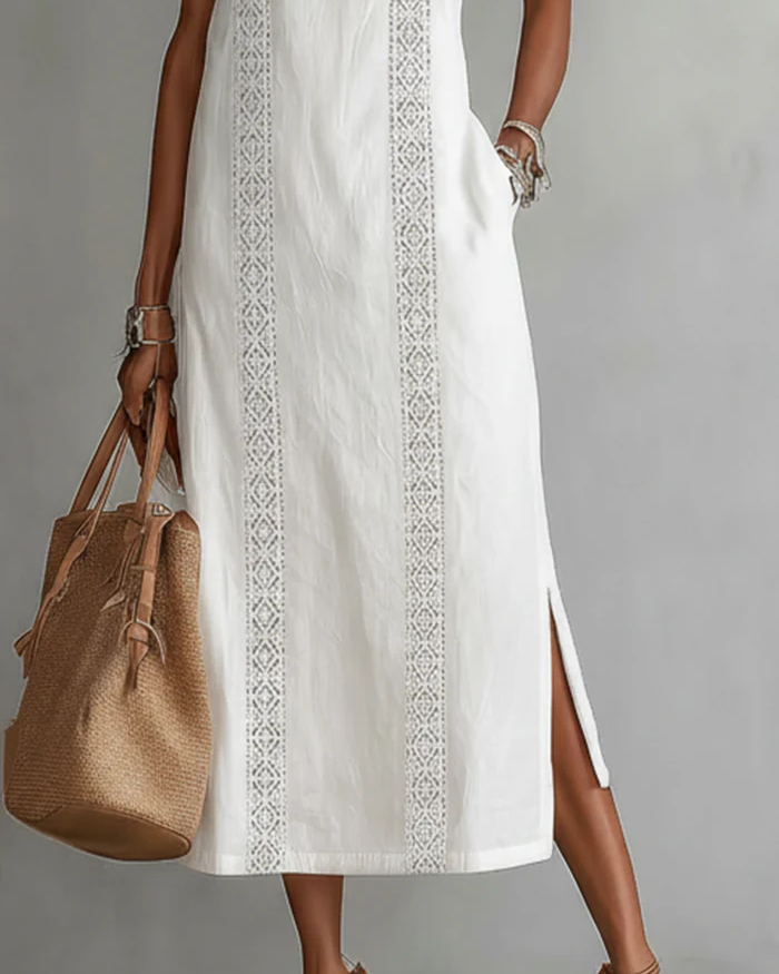 Jimena - Midi Dress with Stylish Mao Collar