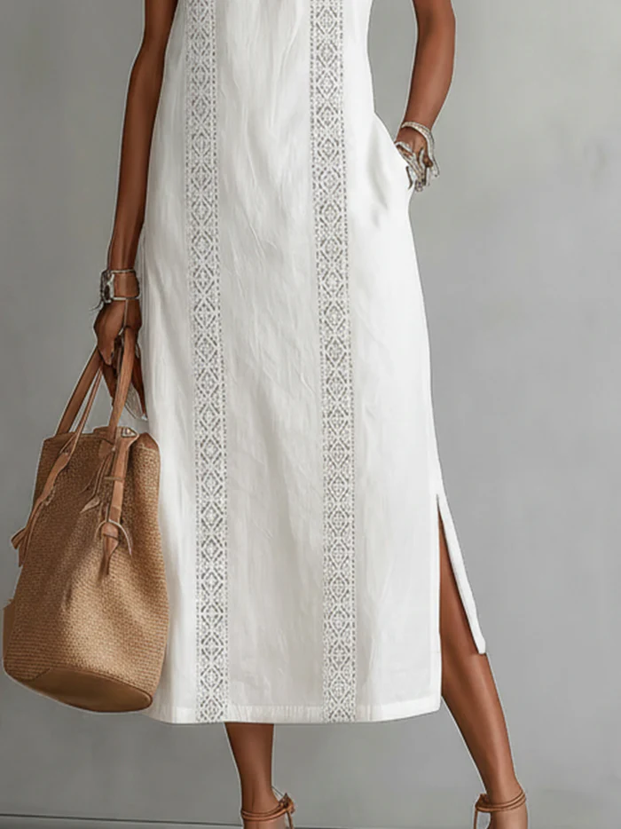 Jimena - Midi Dress with Stylish Mao Collar