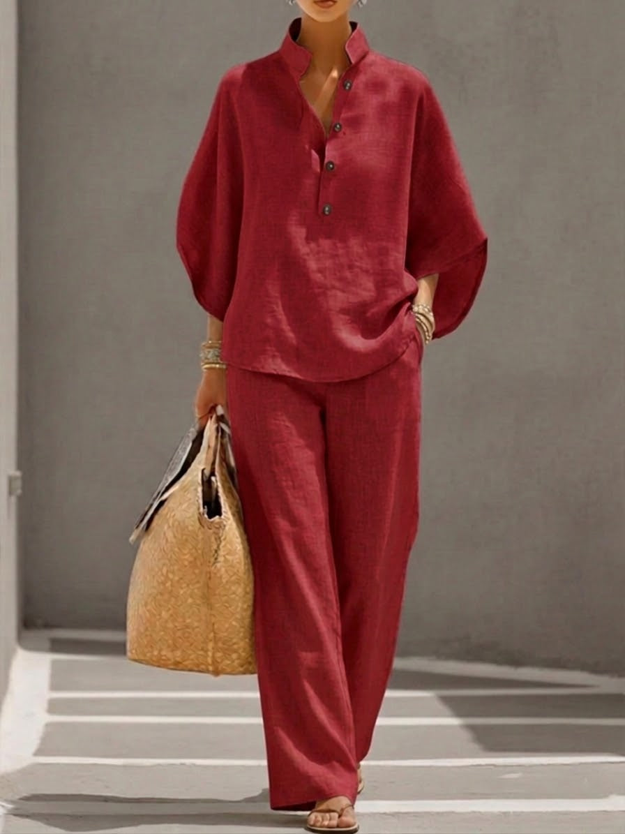 Mariel | Batwing Sleeve Wide Leg Set
