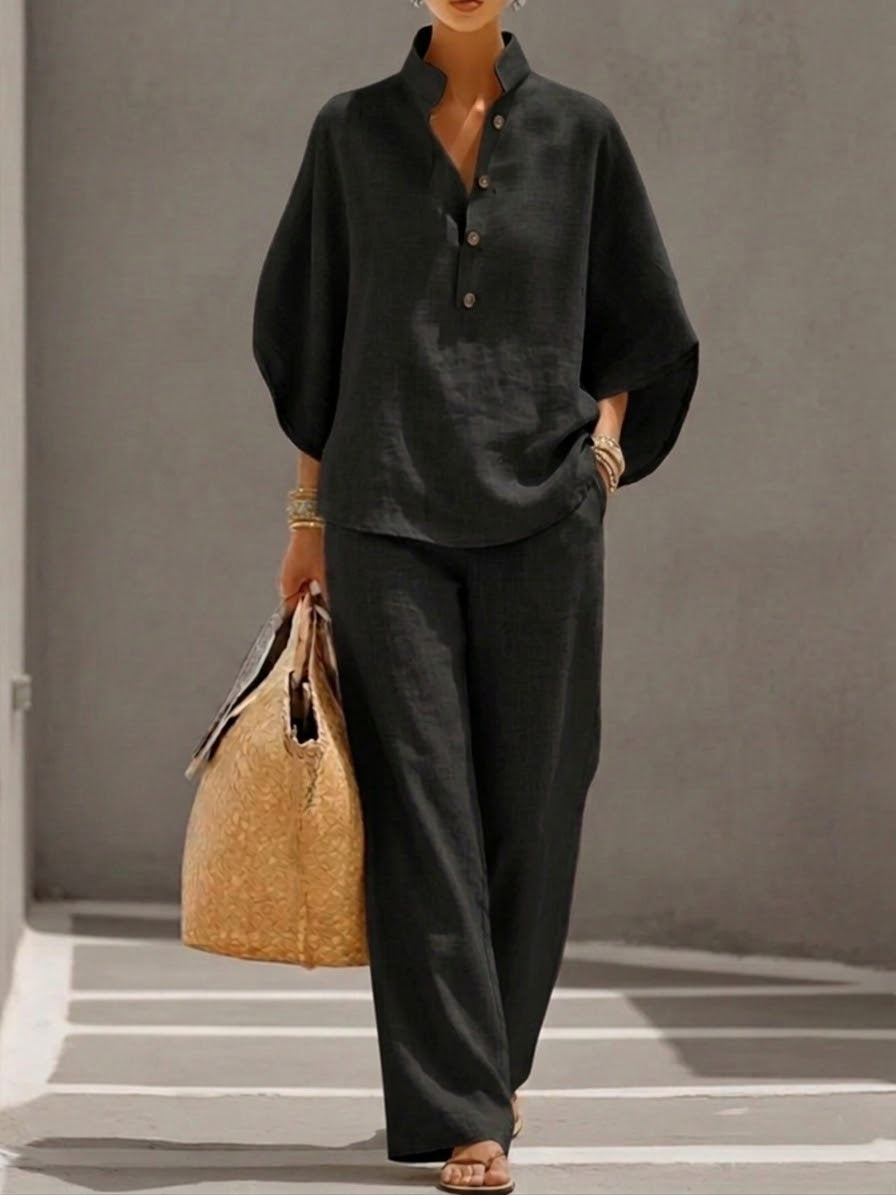 Mariel | Batwing Sleeve Wide Leg Set