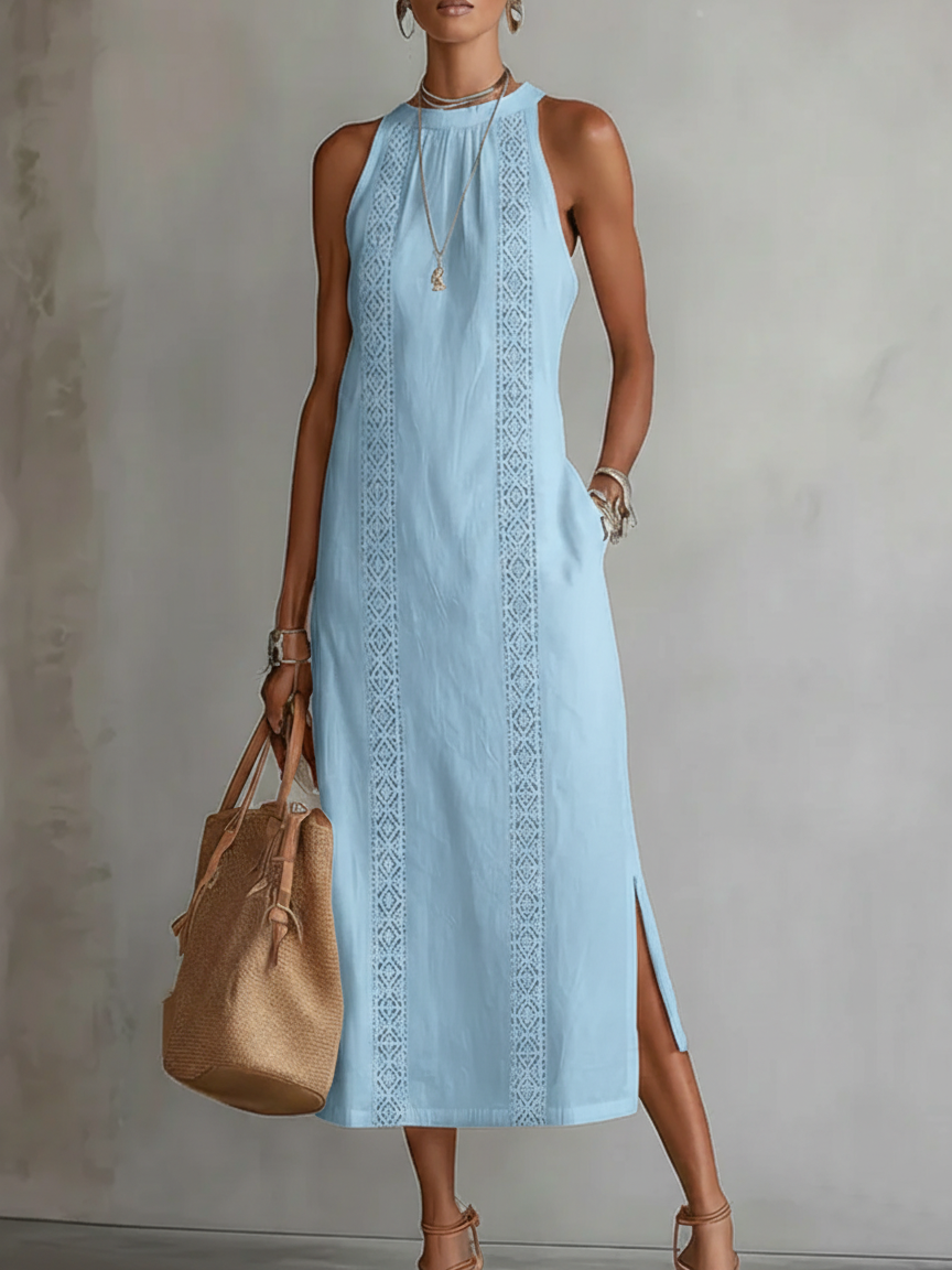 Jimena - Midi Dress with Stylish Mao Collar